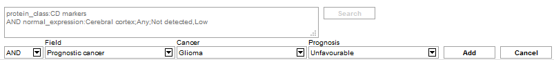 Build your query with the drop-down menus.